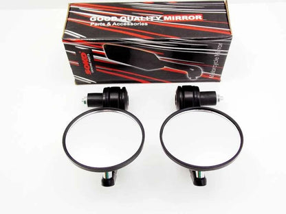 7/8" Black Round Universal Soko Handlebar End Mirrors for Motorcycle Rear View