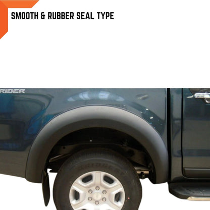 38P Aluminium Metallic Fender Flares for Ford Ranger PX2 Dual Cab Wildtrak (15-18)