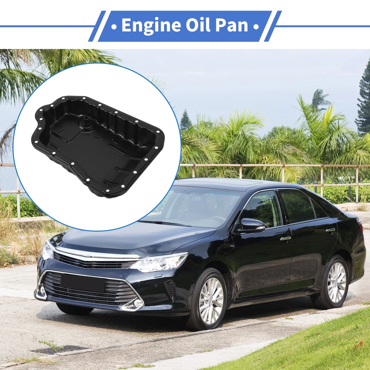 Engine Oil Pan for Toyota Camry (2015-2018) - Steel Black