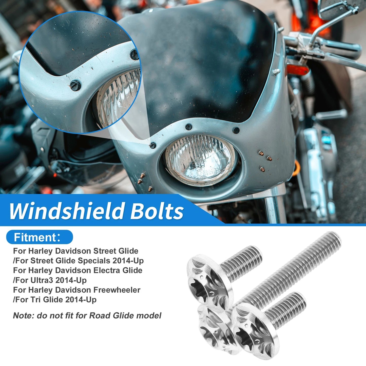 Windshield Bolts for Harley Davidson Street Glide