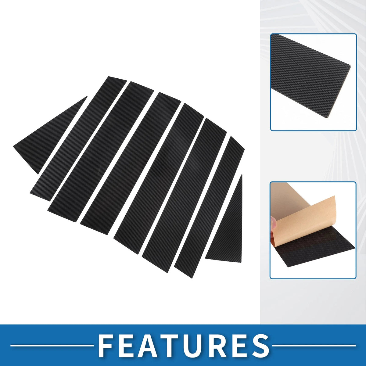 8 Pcs Black Carbon Fiber Window Trim Covers for Honda CRV (2023)