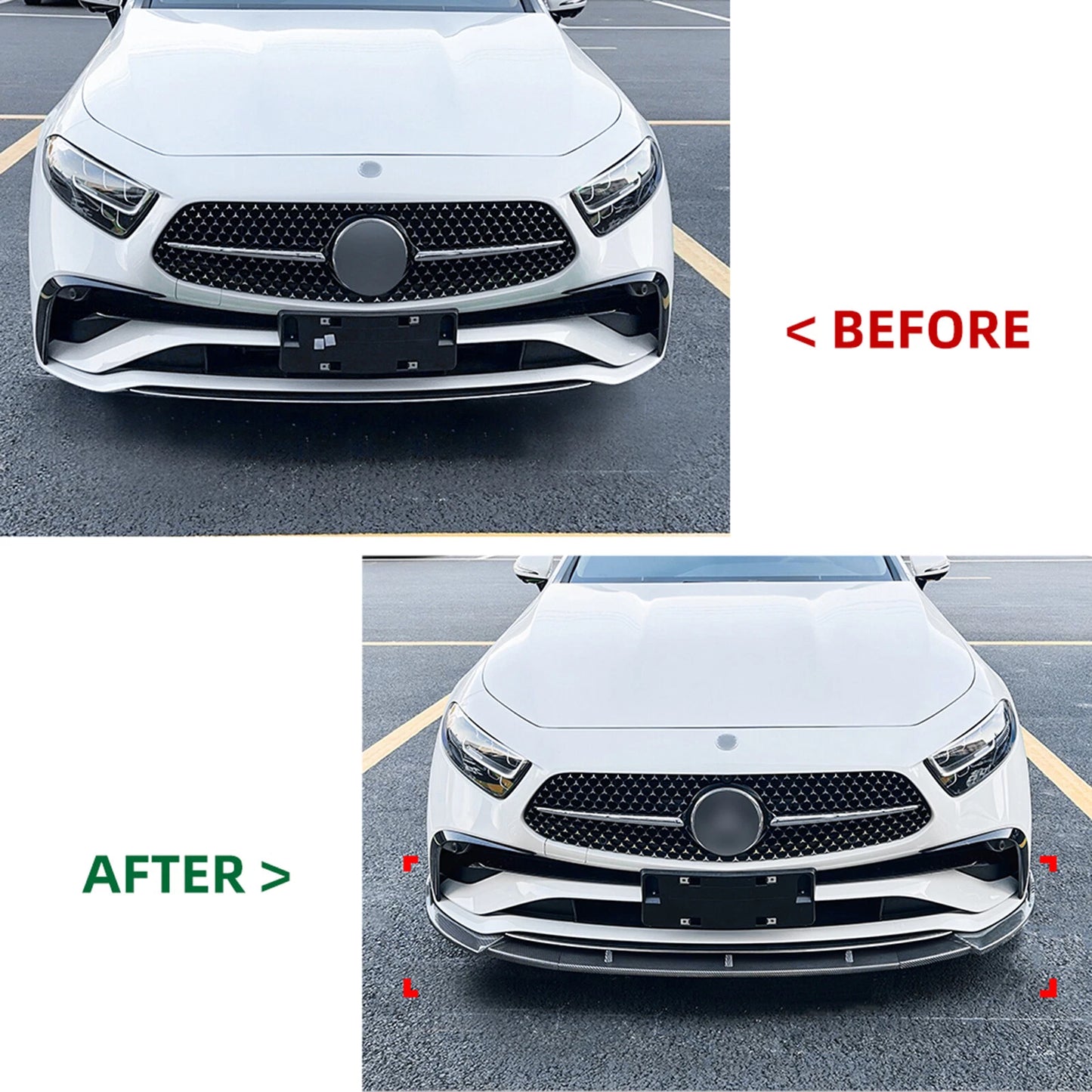 Front Bumper Spoiler Lip Kit for Benz CLS C257 AMG (2022-2024)