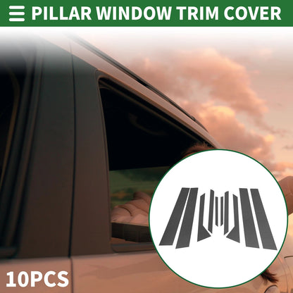 10 x Door Pillar Window Trim for Ford Fiesta (2011-2015) Black Carbon Fiber