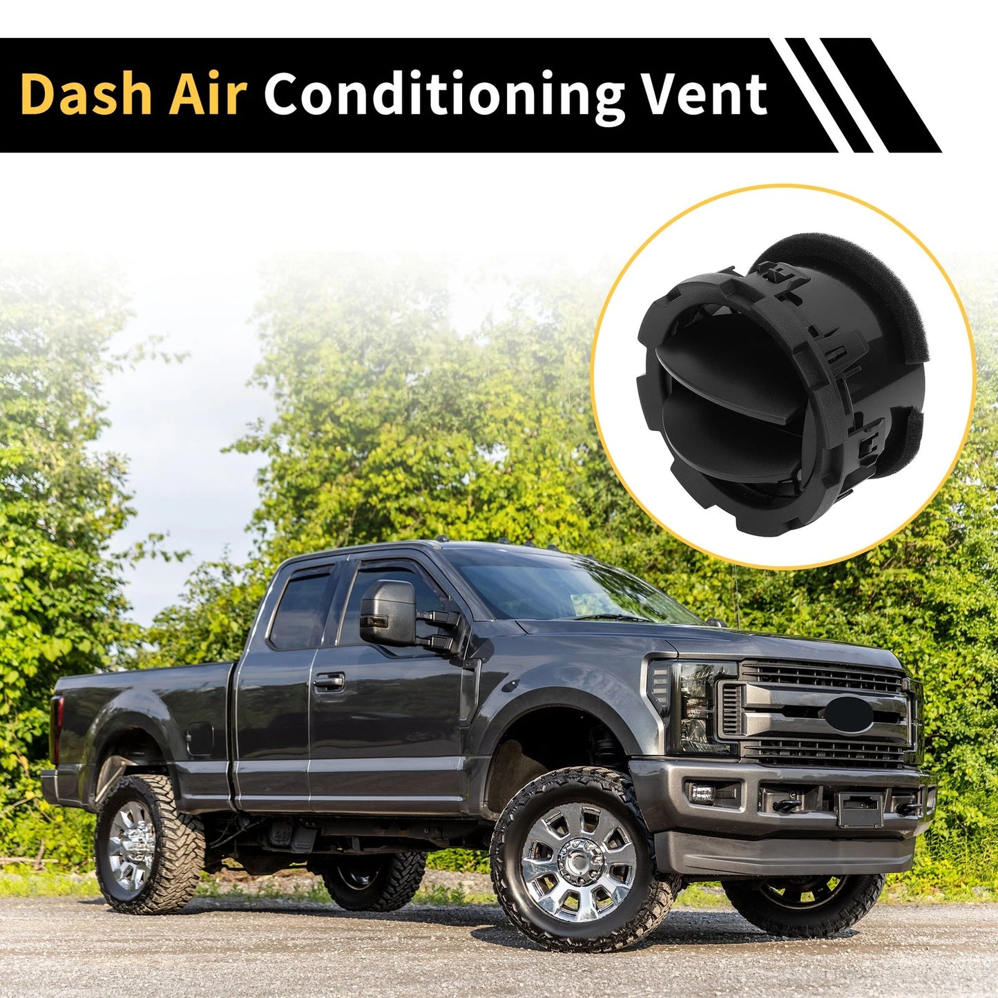 Dash AC Heater Air Vent Outlet for Ford F-250 F-350 F-450 (2011-2016)