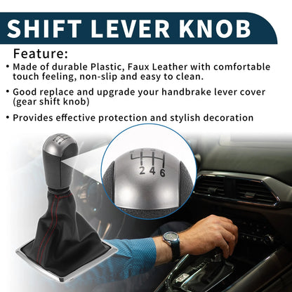 6 Speed Manual Gear Shift Knob & Cover for Ford Focus MK2 (2004-2008)