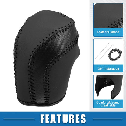 Car Gear Shifting Knob Cover for Toyota Camry 2018-2023 PU Leather Black