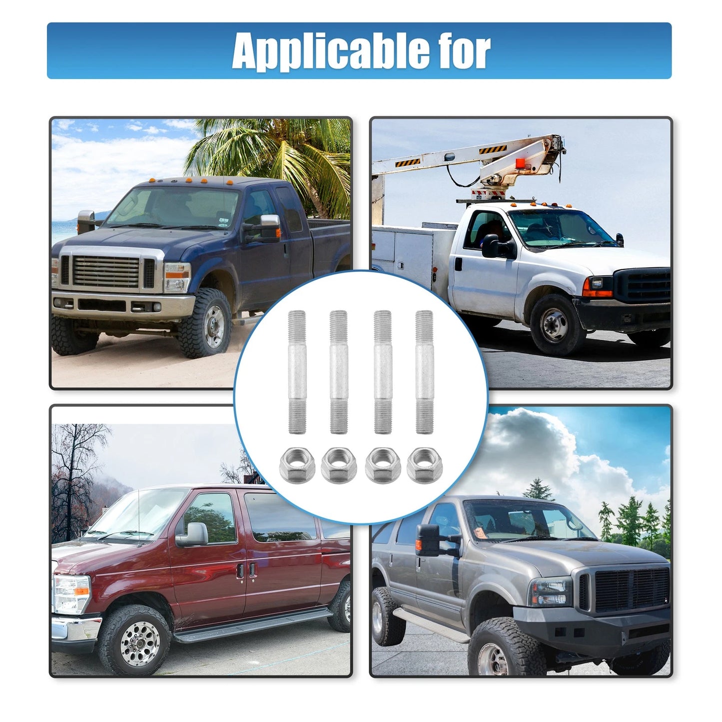 4 x Wheel Hub Mounting Hardware for Ford F250 F350 F450 F550 Excursion