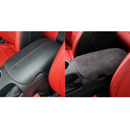 Real Leather Interior Armrest Stroage Box Cover Trim Fit for Mustang 2015-2021