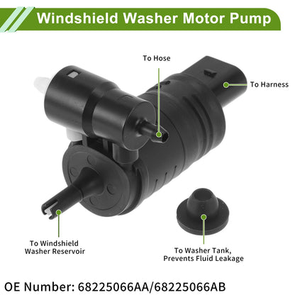 Windshield Washer Pump for JEEP CHEROKEE 2014-2018 with Grommet