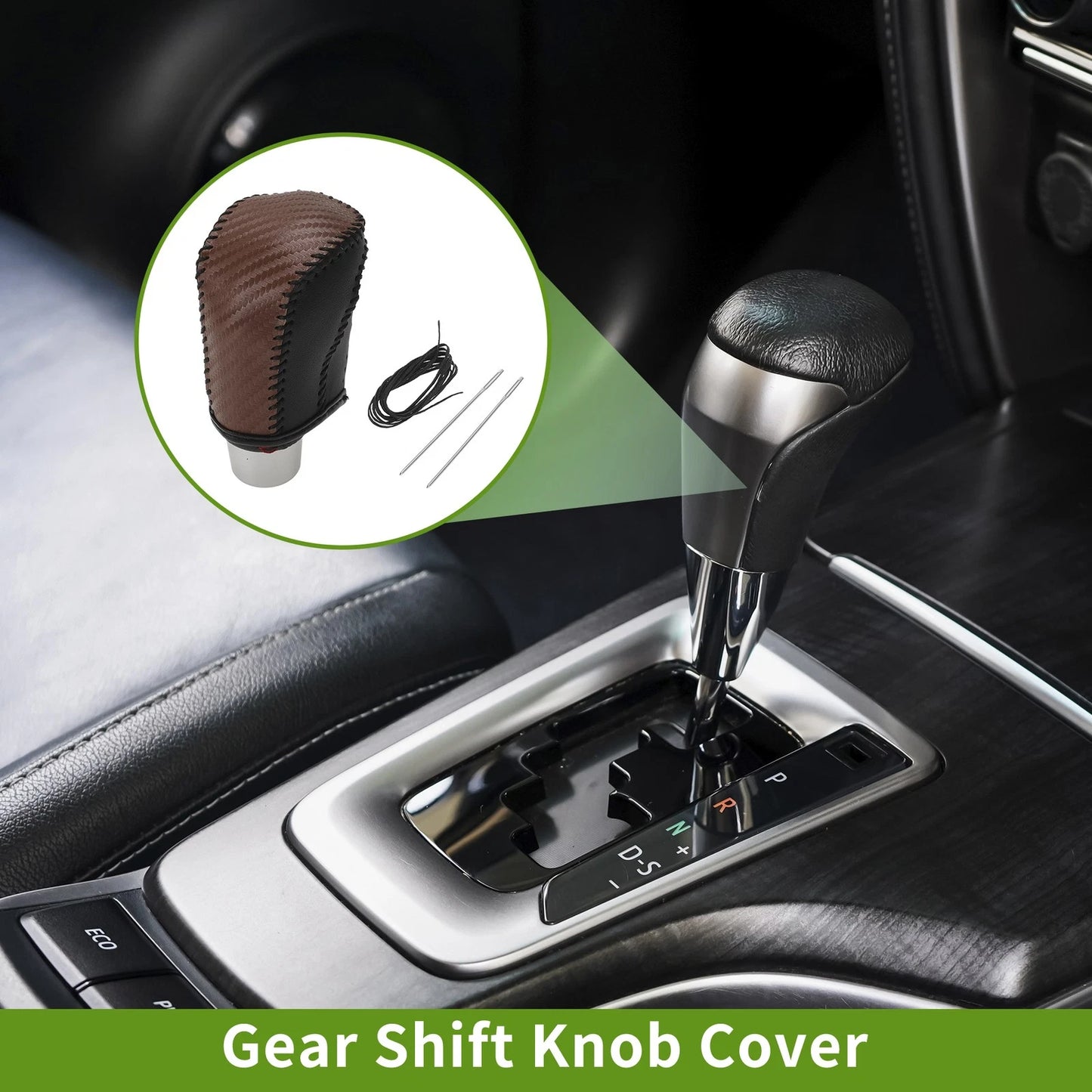 Car Gear Shift Knob Cover for Honda Civic (2016-2021) Brown Carbon Fiber