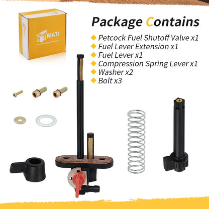 Petcock Fuel Shutoff Valve + Lever Extension w/ Spring Kit for Polaris