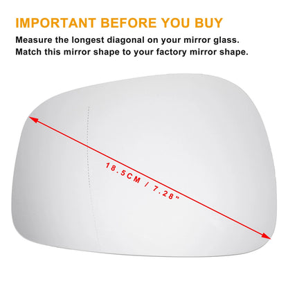 Right Side Heated White Mirror Glass for MAZDA CX-3 (2015-2020)