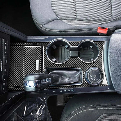 Carbon Fiber Cup Holder Center Console Cover Trim Fits Ford Explorer 2013-2019