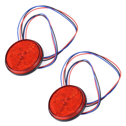 24 LED Round Red Tail Brake Stop Light Lamps for Car Trailer Truck