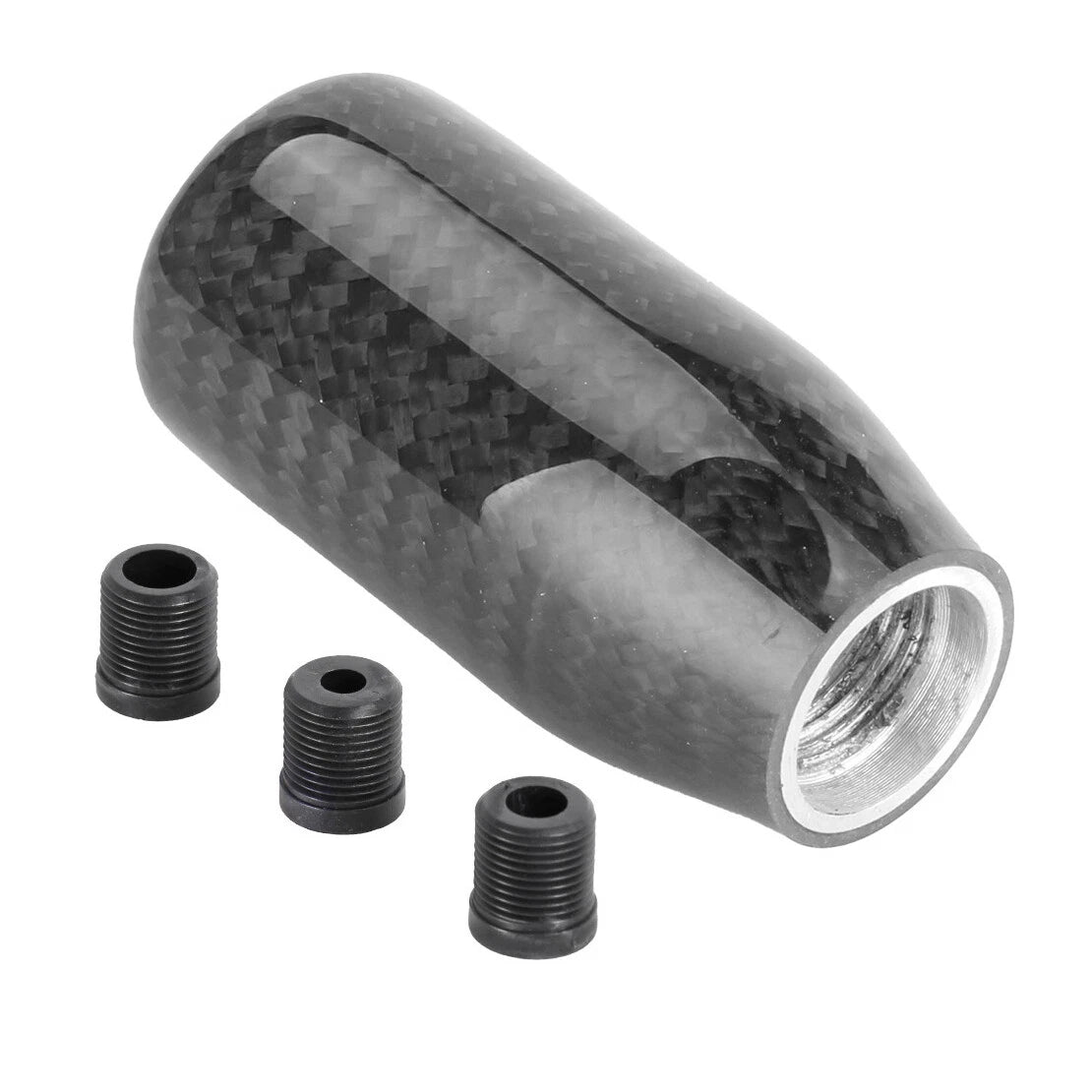 Carbon Fiber 6 Speed Gear Shift Knob w/ 8mm 10mm 12mm Adapter for MT (All Years)