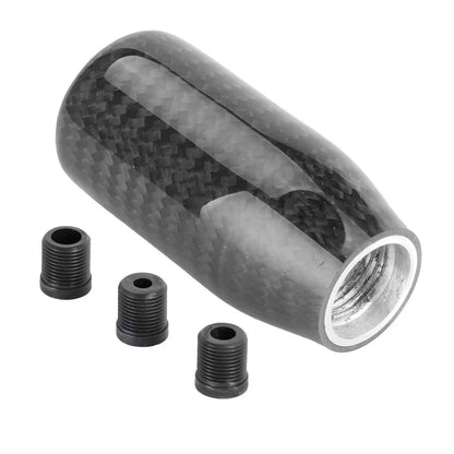 Carbon Fiber 6 Speed Gear Shift Knob w/ 8mm 10mm 12mm Adapter for MT (All Years)