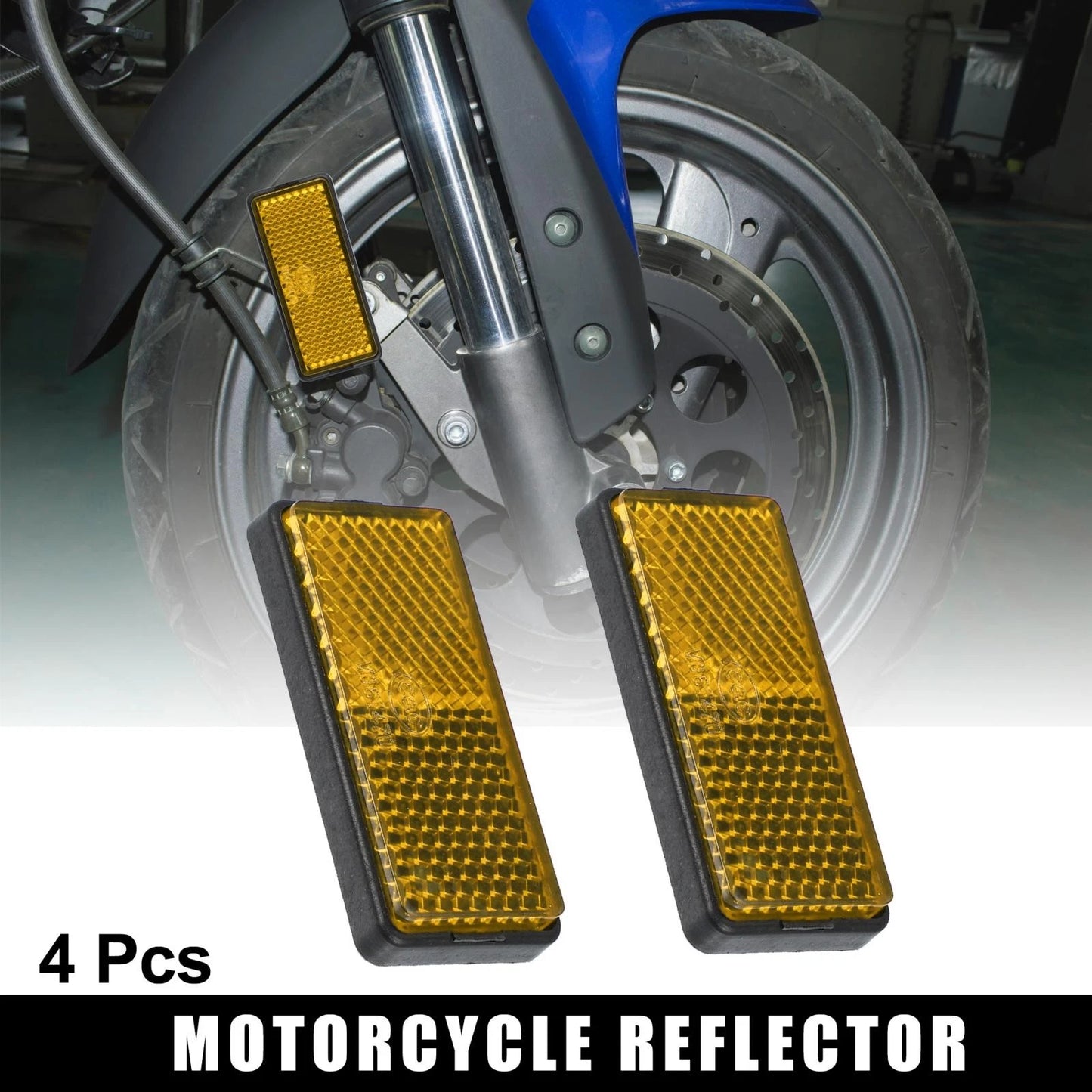 2 x 56mm M6x1.0 Orange Motorcycle Screw Mount Warning Reflector for Make Model