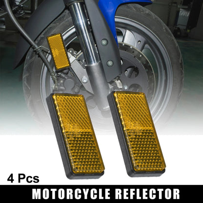 2 x 56mm M6x1.0 Orange Motorcycle Screw Mount Warning Reflector for Make Model