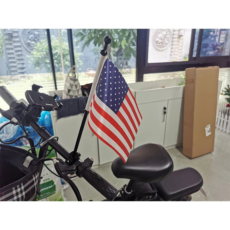 Universal Motorcycle Luggage Rack Mount for Yamaha - American USA Flag Pole