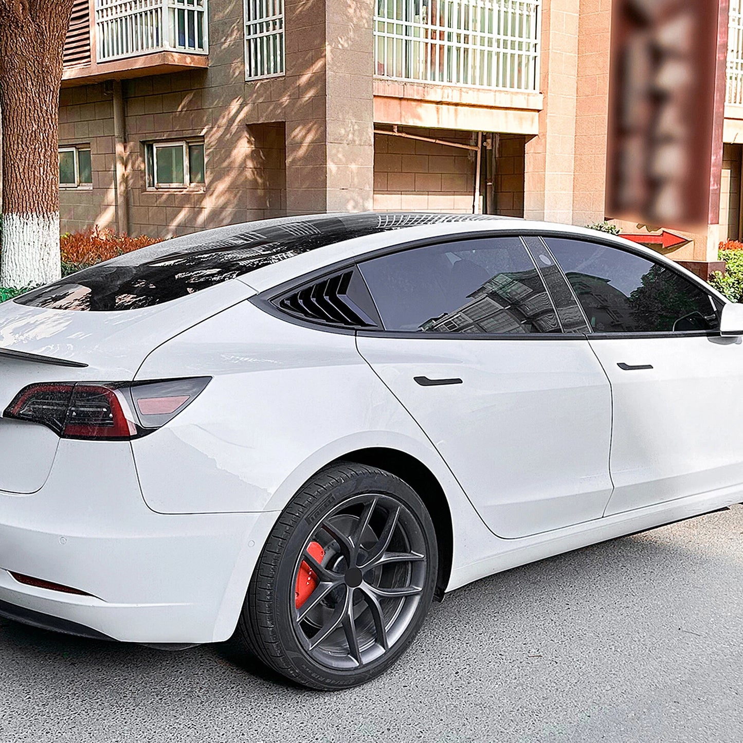 Rear Window Louver Cover for Tesla Model 3 (2017-2025) Gloss Black