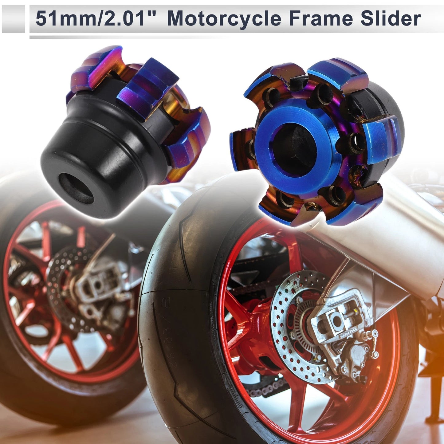 12mm Aluminum Alloy Plastic Motorcycle Slider Frame 2 x for Motorcycle