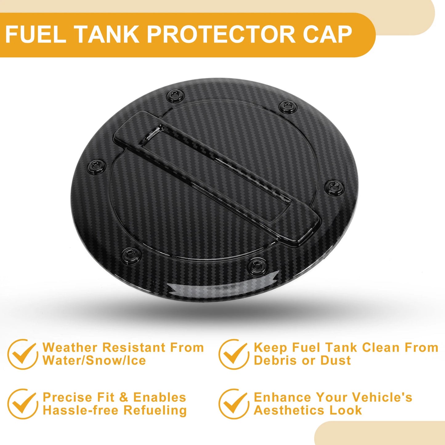 Fuel Tank Door Cap for Dodge Ram Carbon Fiber Black (2023 - 2025)