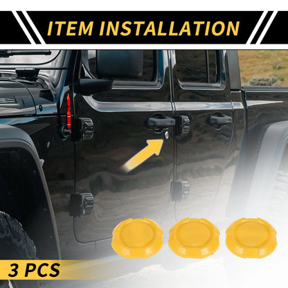 3 x Exterior Door Key Jack Covers for Jeep Wrangler JL JLU Sport (2018-2022)