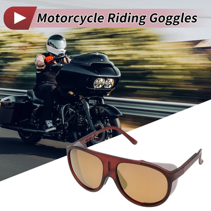 Motorcycle Riding Goggles Brown Lens Reddish Brown Frame Tri-acetel Cellulose