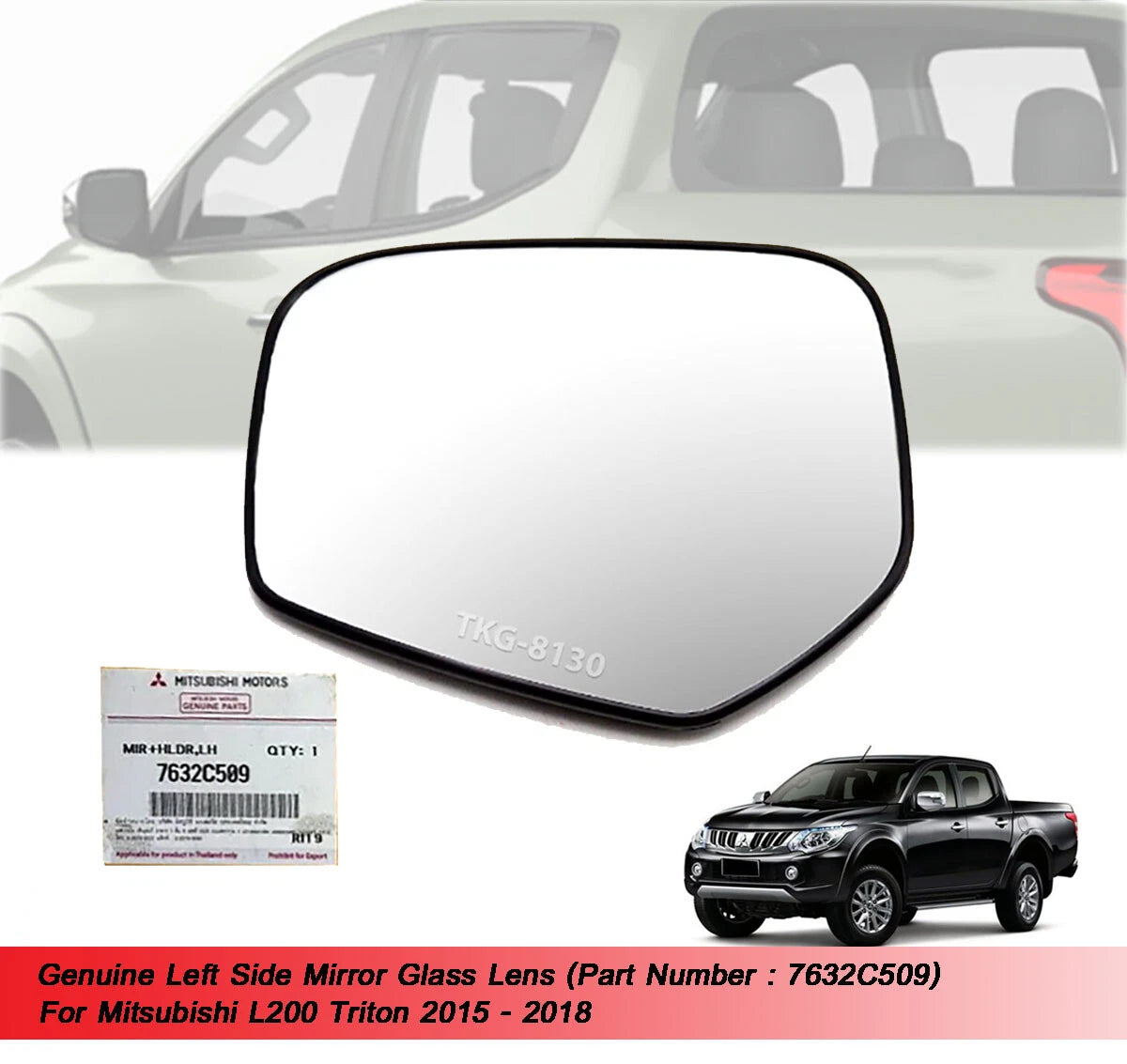 Mirror Glass Lens for Mitsubishi Triton L200 (2015-2018)