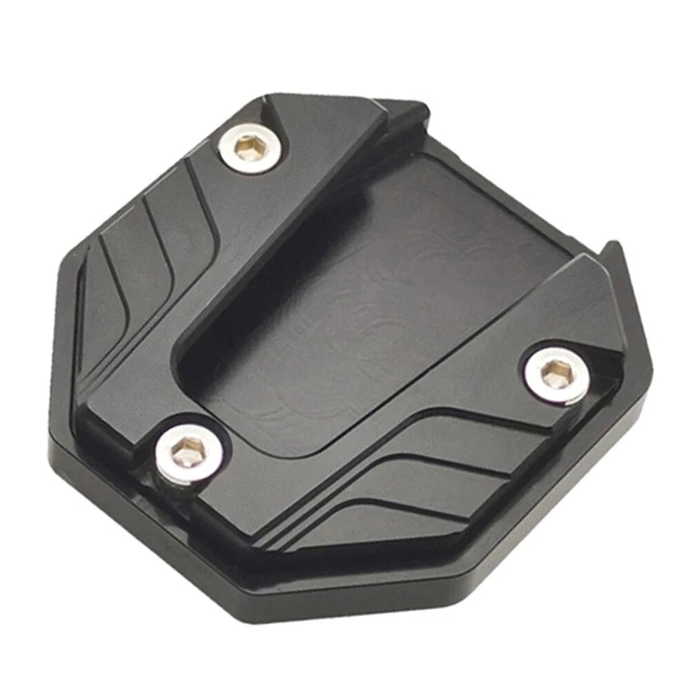 Kickstand Extender Foot Stand Pad for Motorcycle Bikes - Black