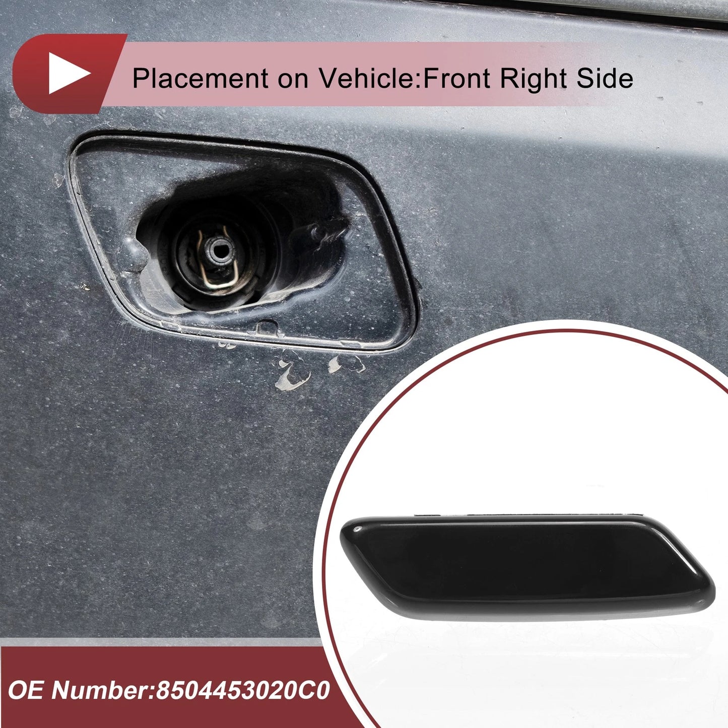 Front Right Washer Nozzle Cover for Lexus IS250 (2009-2010) - Black 1 x Cap