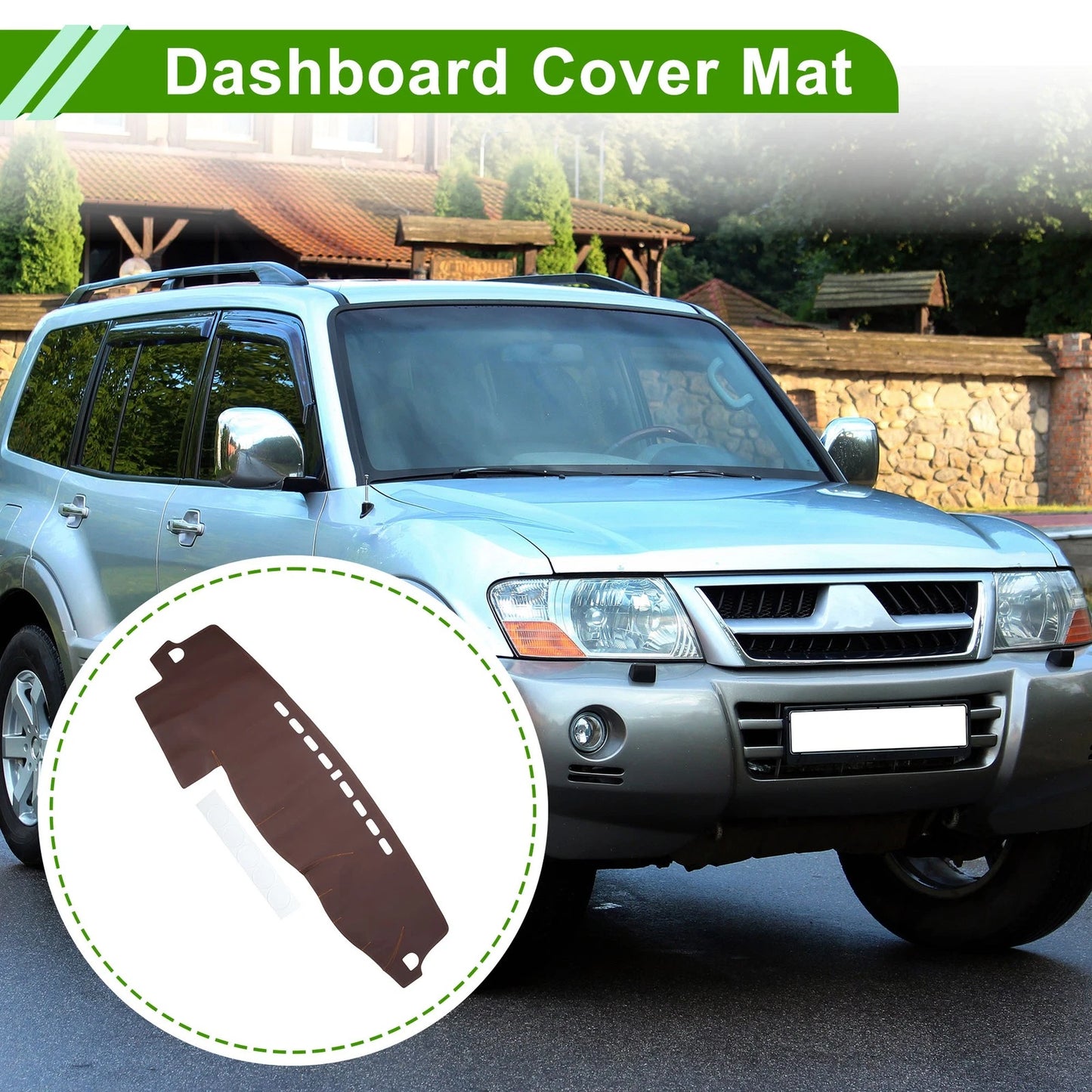 Dashboard Cover Mat for Mitsubishi Pajero (2008-2016) - Brown