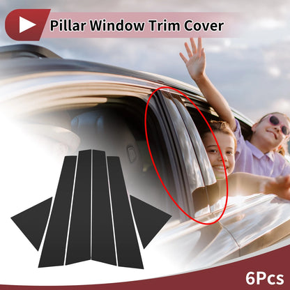 6 Pcs Door Pillar Window Trim for KIA Cerato (2009-2012) Black