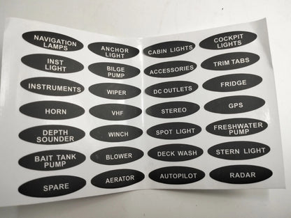 Boat Switch Gray Panel 3 Switch USB 12V with 28 Labels