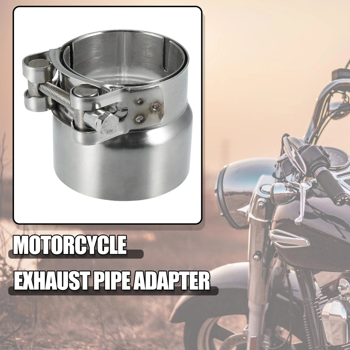 51-62mm 2.0-2.4in Exhaust Pipe Adapter Connector Reducer Muffler for Motorcycle
