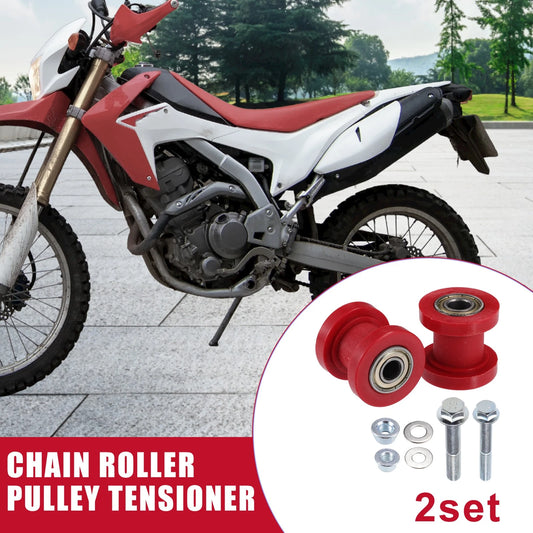 2 x 8mm 10mm Chain Roller Pulley Tensioner for Motorcycle Mini Bike ATV