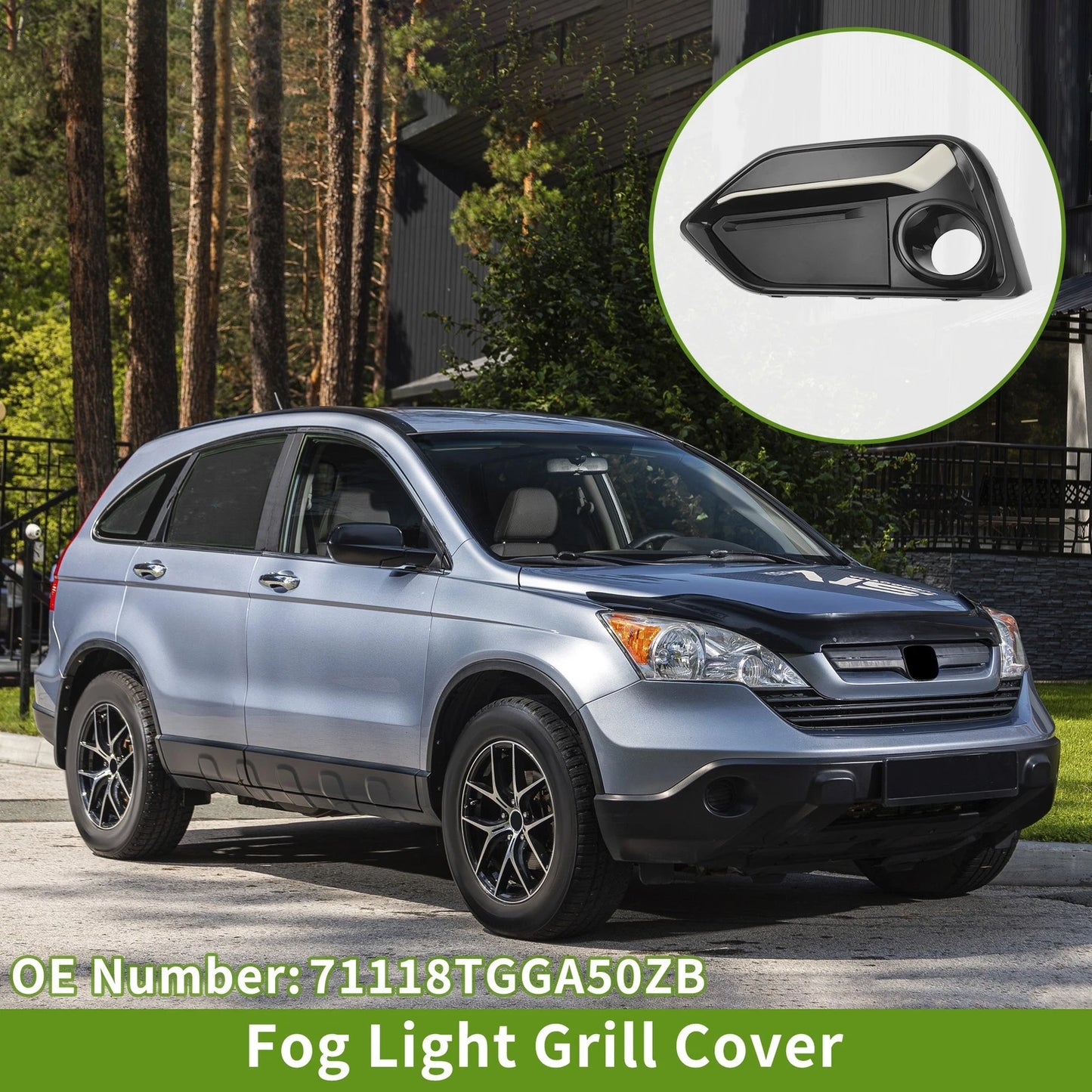 Left Front Fog Light Grill for Honda Civic Hatchback (2016-2021)