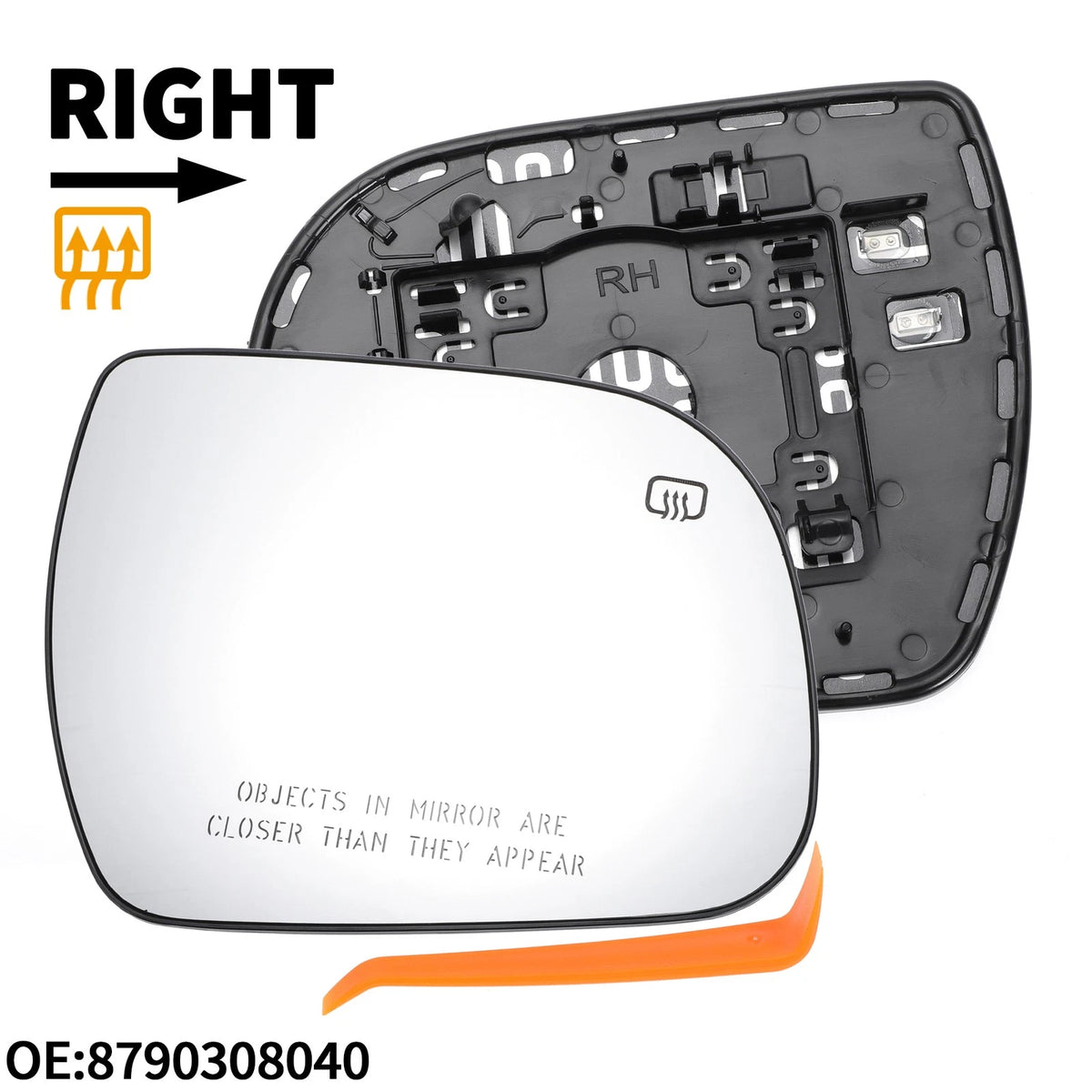 Heated Right Side Mirror Glass for Toyota Sienna (2011-2019)