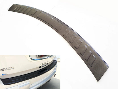 Carbon Fiber Black Rear Bumper Step Scuff Plate for Isuzu MUX (2012-2016)