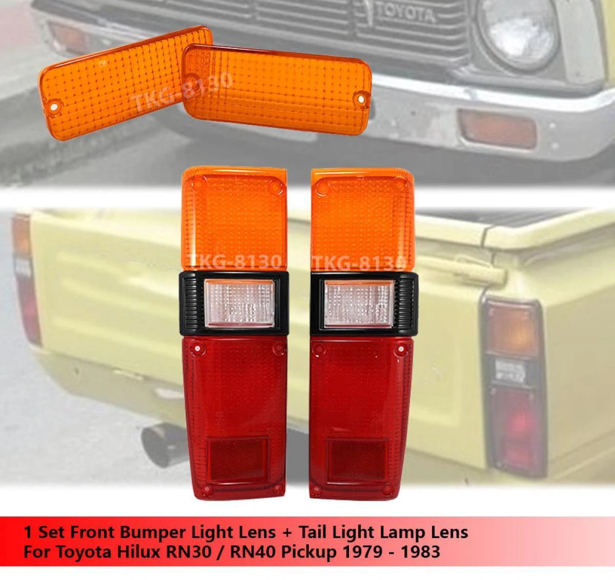 Bumper & Tail Light Lenses for Toyota Hilux RN30 (1979-1983)