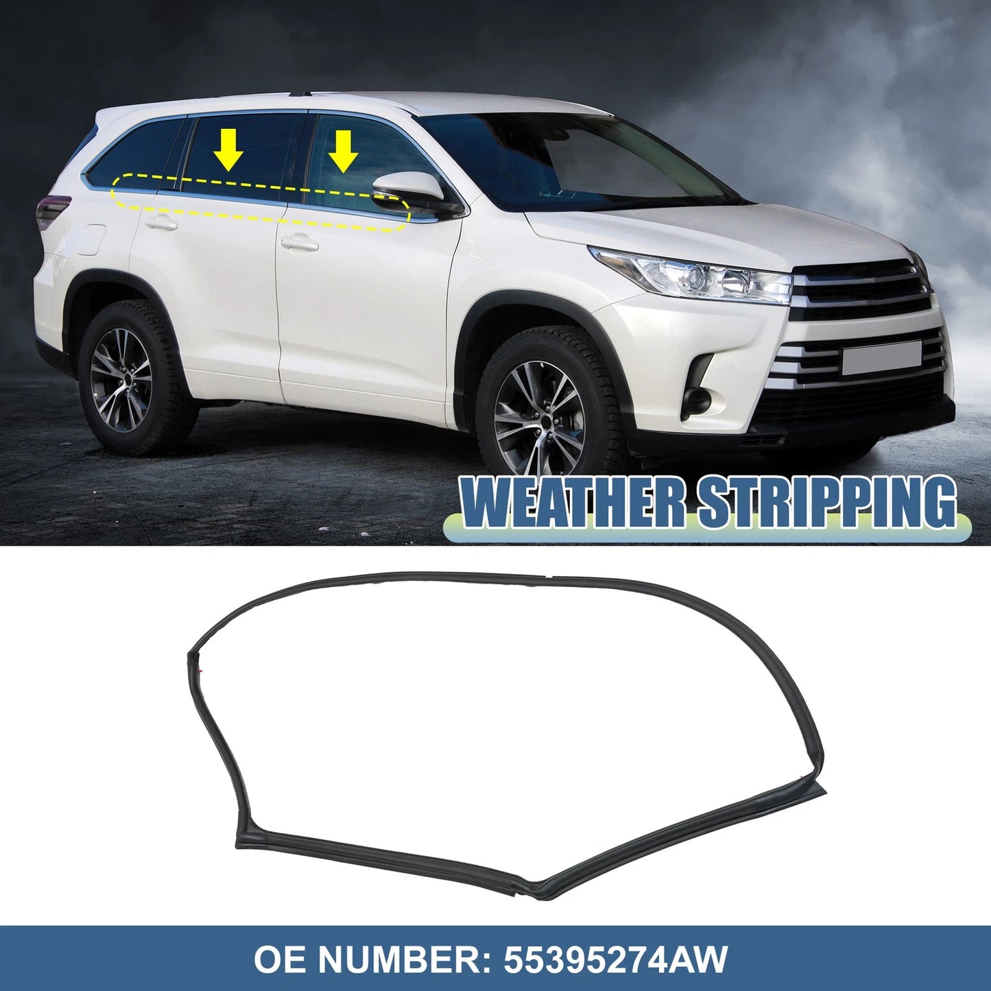 Window Glass Seals Weatherstrip for Jeep Wrangler (2007-2018)