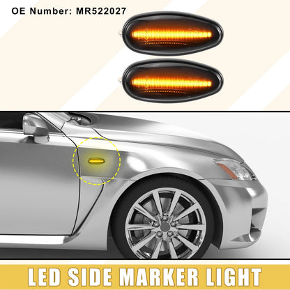 Amber Front Sequential LED Side Marker Lights for Mitsubishi