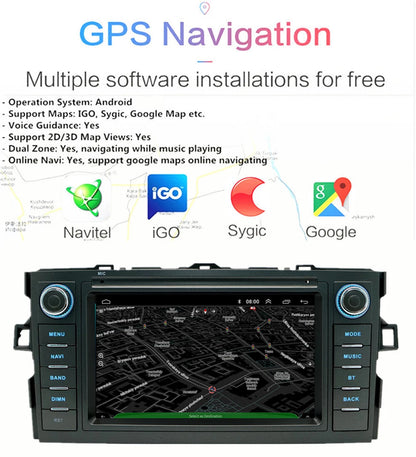 7'' Car Stereo GPS Head Unit for Toyota Auris Corolla (2006-2012)