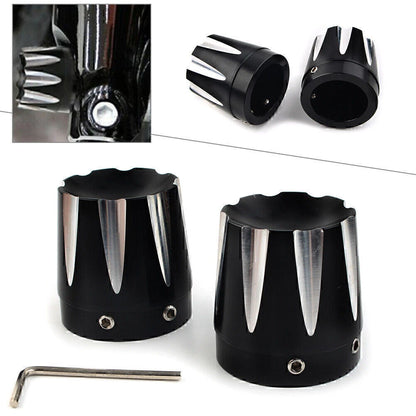 Front Axle Nut Covers for Harley Dyna, Fatboy, Electra, Street Glide, Road King (2006-2023)