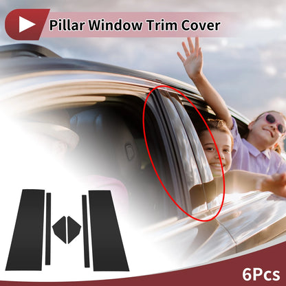 6 Pcs Car Door Pillar Window Trim for Ford Bronco (2021-2023) Black