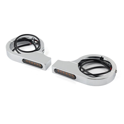 50MM-54MM Amber Fork Turn Signal Lights for Harley Touring Dyna