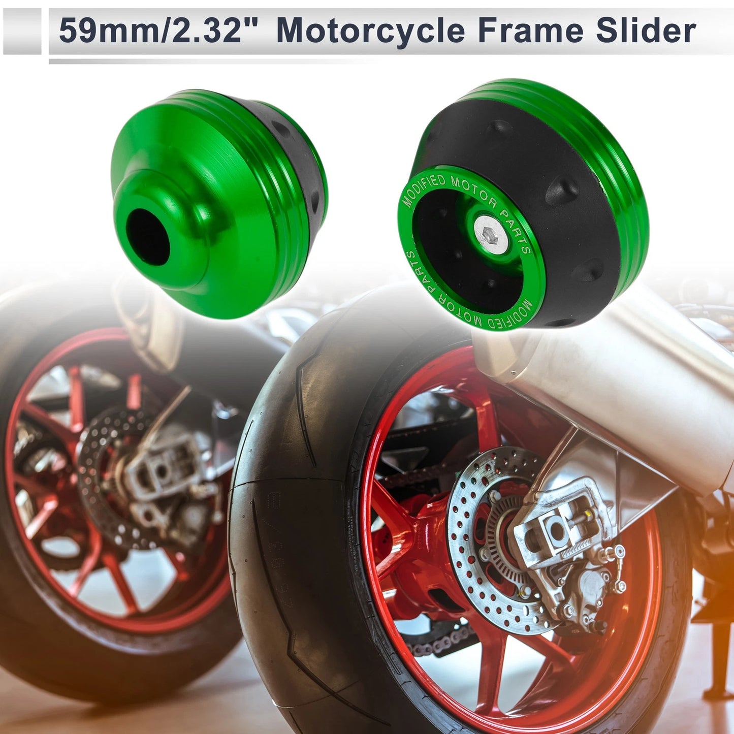 Slider Frame / 15mm / Aluminum Alloy Green for Motorcycle