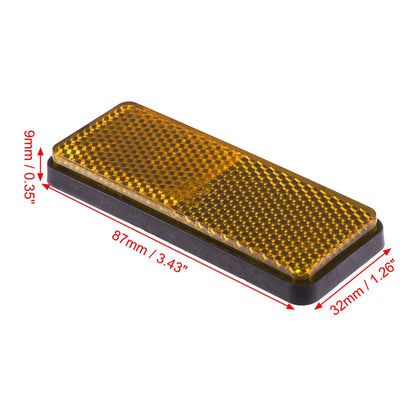 4 x 87mm Orange Plastic Universal Rectangular Reflective Warning Reflector