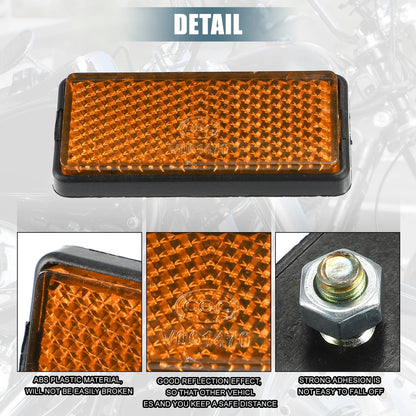 Universal Safety Spoke Reflective with Screw / 56x26mm for Motorcycle Orange