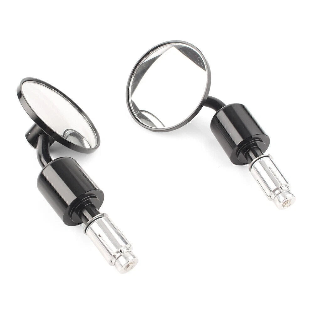 CNC Black 7/8" Round Bar End Mirrors for Universal Motorbike